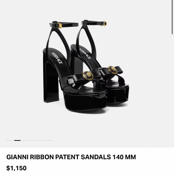 Versace Gianni Ribbon Sandal Heels Platform - Picture 1 of 9